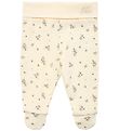 Petit by Sofie Schnoor Trousers w. Feet - Antique White w. Flowe