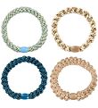 Bandeaux à Cheveux Elastiques Kknekki - 4 Pack - Bleu/Beige Bril