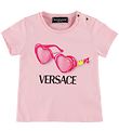 Versace T-Shirt - Rose av. Lunettes de Soleil