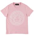 Versace T-Shirt - Anglais Rose/Blanc av. Logo