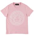 Versace T-Shirt - Englische Rose/Wei m. Logo