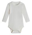 Hust and Claire Bodysuit l/s - Berry - Rib - Wool - Off White