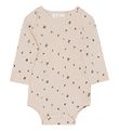 Monsieur Mini Bodysuit æ/s - Off White w. Chocolate