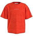 Calvin Klein T-shirt - Logo Boxy - Coral Orange