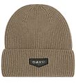 DAY ET Beanie - Logo Patch - Knitted - Wool/Acrylic - Chocolate 