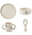 Liewood Dinner Set - Silicone - Vivi Printed - Peach/Sea Sheel M