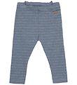 Minymo Leggings - Rib - Blue Mirage/Silberstreifen m. Krause