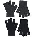Melton Gloves Knitted - 2-Pack - Dark Grey Melange