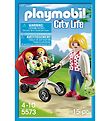 Playmobil City Life - Mamma Med Tvillingvagn - 5573 - 15 Delar