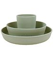 Filibabba Dinner Set - Silicone - 3 Parts - Green