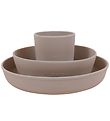 Filibabba Dinner Set - Silicone - 3 Parts - Warm Grey