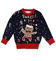 Jule-Sweaters Blouse - Cute Cookie Man - Knitted - Blue