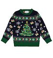 Jule-Sweaters Tröja - Julgran - Stickad - Marinblå/Grön
