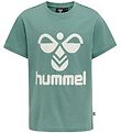 Hummel T-shirt - hmlTres - Mineral Blue w. Logo