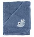 Nrgaard Madsens Hooded Towel - 100x100 cm - Denim Blue w. Car