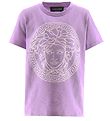 Versace Stuttermabolur - Fjólublátt/Hvítur M. Prentað