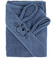 Nørgaard Madsens Baby towel w. Rabbit ears - 100x100 cm - Denim