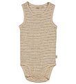 Wheat Bodysuit Sleeveless - Oat Melange Stripe