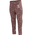 Hummel Leggings - hmlFia - Deep Taupe w. Silver Glitter