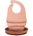 Nattou Geschirr-Set - Silikon - 4 Teile - Dusty Pink