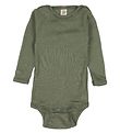 Engel Bodysuit l/s - Wool/Silk - Olive