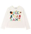 Dolce & Gabbana Blouse - Blanc av. Texte/Boutons