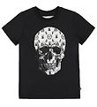 Philipp Plein T-Shirt - Stones Skull - Black w. White/Rhinestone