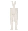 Condor Tights w. Suspenders - Rib - Beige