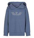 Emporio Armani Kapuzenpullover - Mattblau m. Reflex/Logo