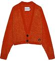 Calvin Klein Cardigan - Fluweel - Chenille - Bijgesneden - Coral