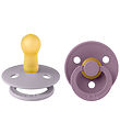 BIBS Colour Pacifiers - 2-Pack - Size 2 - Round - Fossil Grey/Ma
