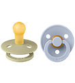 BIBS Colour Pacifiers - 2-Pack - Size 1 - Round - Khaki/Dusty Bl