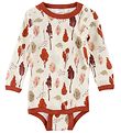 Joha Romper l/s - Wol/Bamboe - Wit/Rood m. Bomen