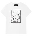 Karl Lagerfeld T-Shirt - Tron - Wei m. Schwarz