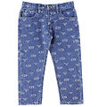 Emporio Armani Farkut - Denim Blue Medium+/Valkoinen, Logot