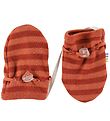 Joha Mittens - Wool - Orange/Red Striped