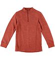 Joha Blouse av. Fermeture clair - Laine/Bambou - Rouge