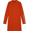 Calvin Klein Kleid - Rib - Stehkragen - Coral Orange