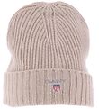 GANT Beanie - Wool/Cotton - 2-layer - Toffee Beige