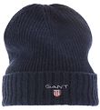 GANT Mtze - Wolle/Baumwolle - 2-lagig - Navy