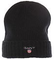 GANT Beanie - Wool/Cotton - 2-layer - Black