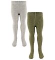 Minymo Strumpfhosen - 2er-Pack - Solid Rib - Light Grey Melange