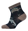 Melton Socks w. Dinosaur - Marine