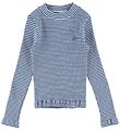 GANT Bluse - D2 Striped Rib Polo - Blau/Weiß