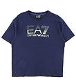 EA7 T-shirt - Navy w. Lime