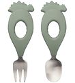 Liewood Baby cutlery set - Stanley - Dino/Faune Green