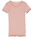 Wheat T-shirt - Rib - Lace - Rose Dawn