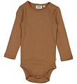 Wheat Bodysuit æ/s - Rib - Caramel