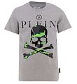 Philipp Plein T-shirt - Grey Melange w. Skeleton head