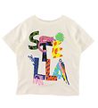 Stella McCartney Kids Stuttermabolur - Hvítur M. Prentað